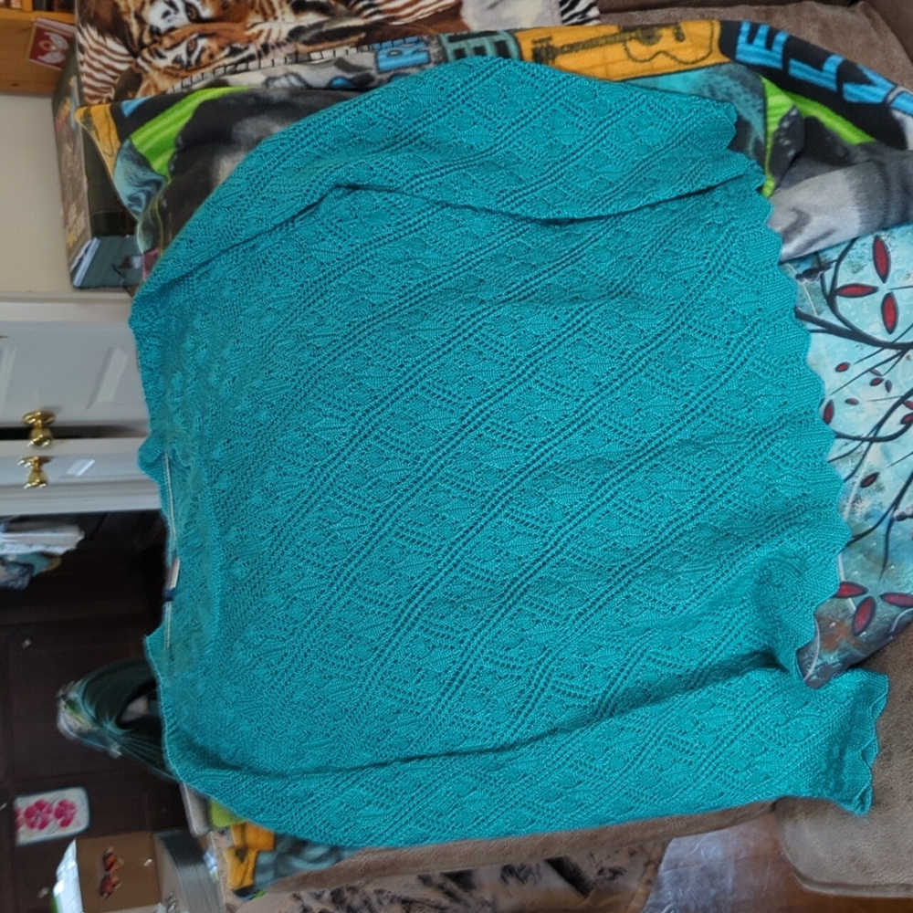 Long sleeve turquoise sweater